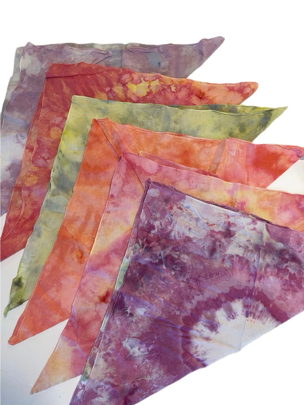 Tie Dye Bandana BUNDLE of 6 Ice Dye Hippiecore Gorpcore Festival Granola-Chic